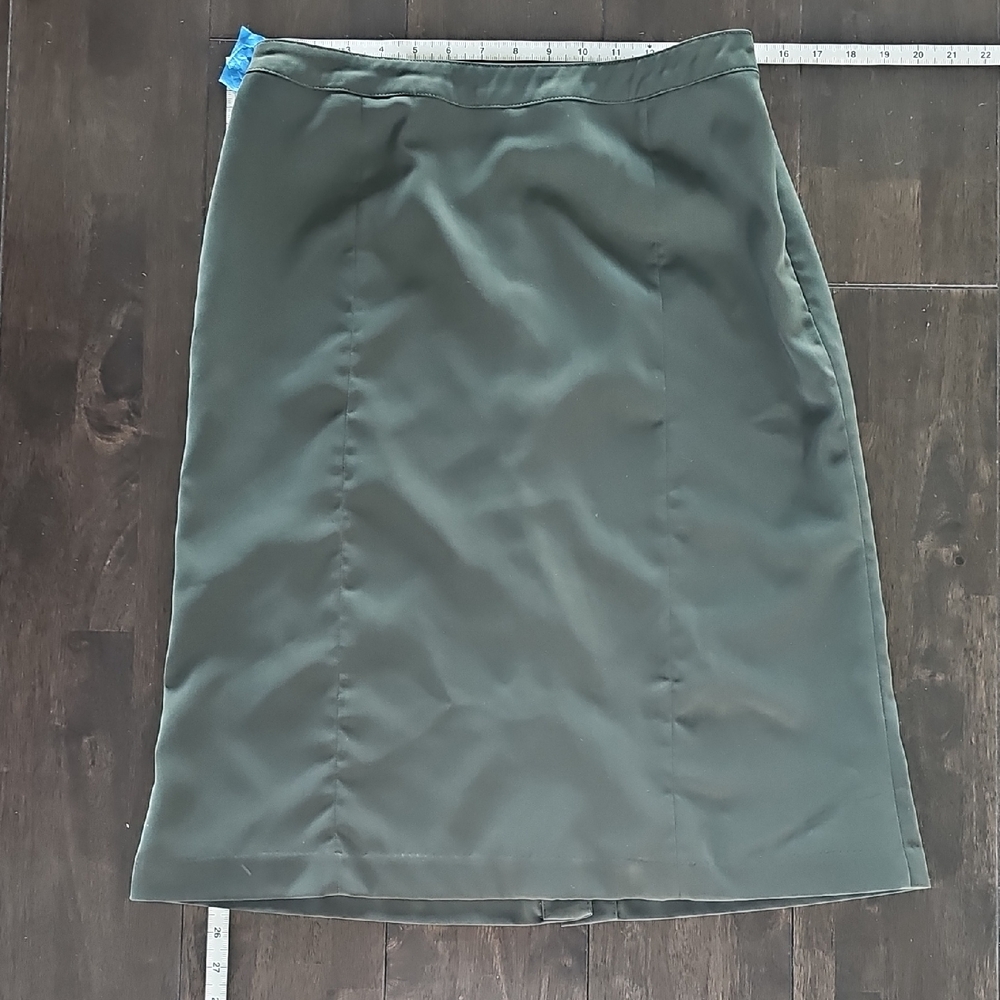 Susan Graver Classic Olive Pencil Skirt